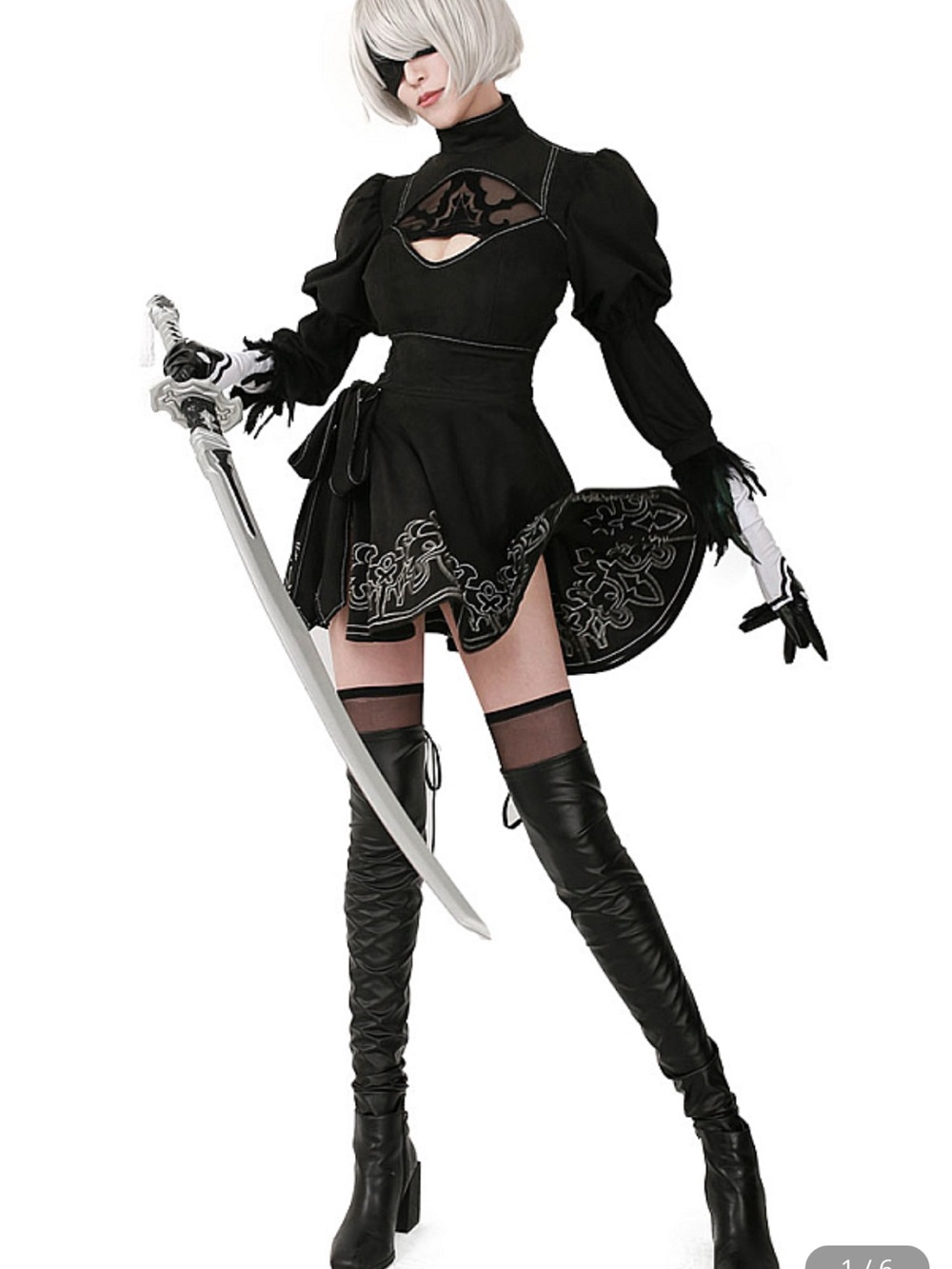 2B cosplay costume with wig & accessories